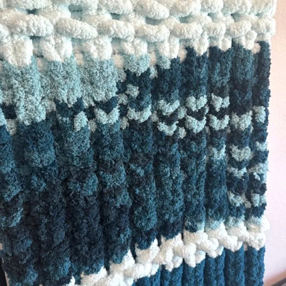 Handmade Ultra Soft Chenille Chunky Knit Throw - Picture 8 of 12